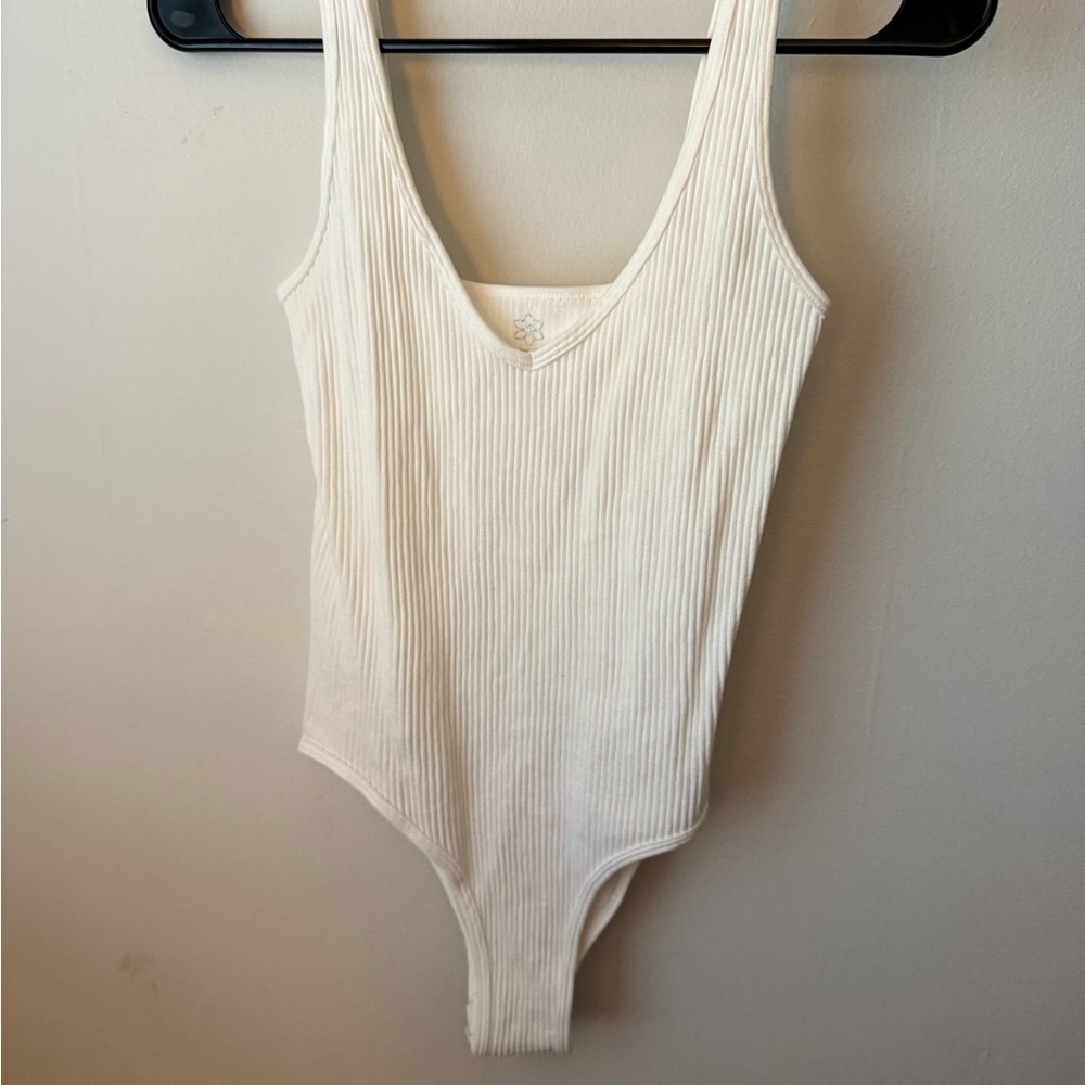 Aura Cream Ribbed Bodysuit